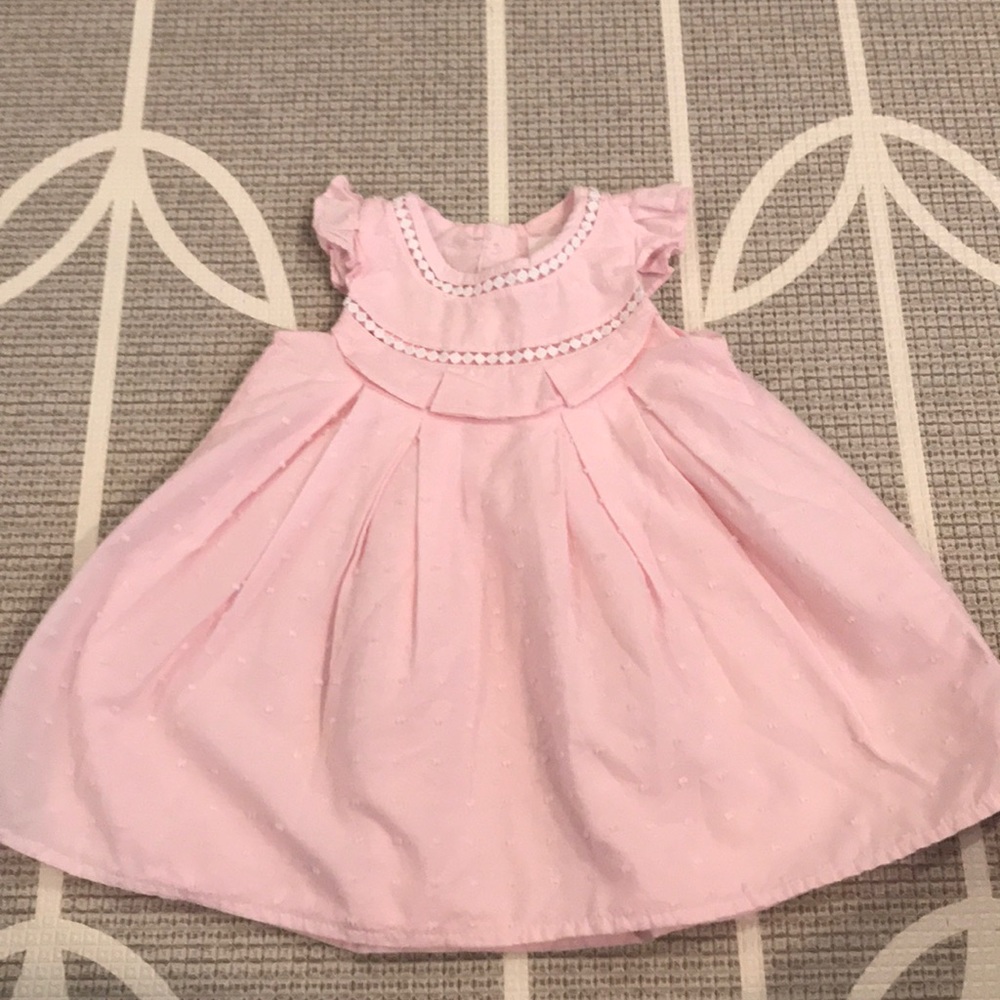 Flutter sleeve pink lined dress